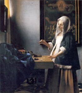 woman-holding-a-balance-johannes-vermeer-1664