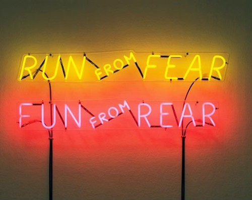 Bruce-Nauman_Run-from-Fear-Fun-from-Rear_1972