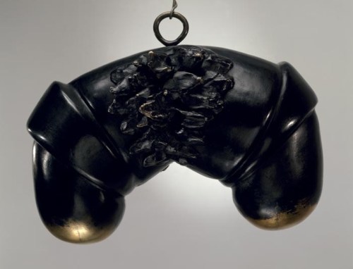 louise bourgeois janus in leather jacket